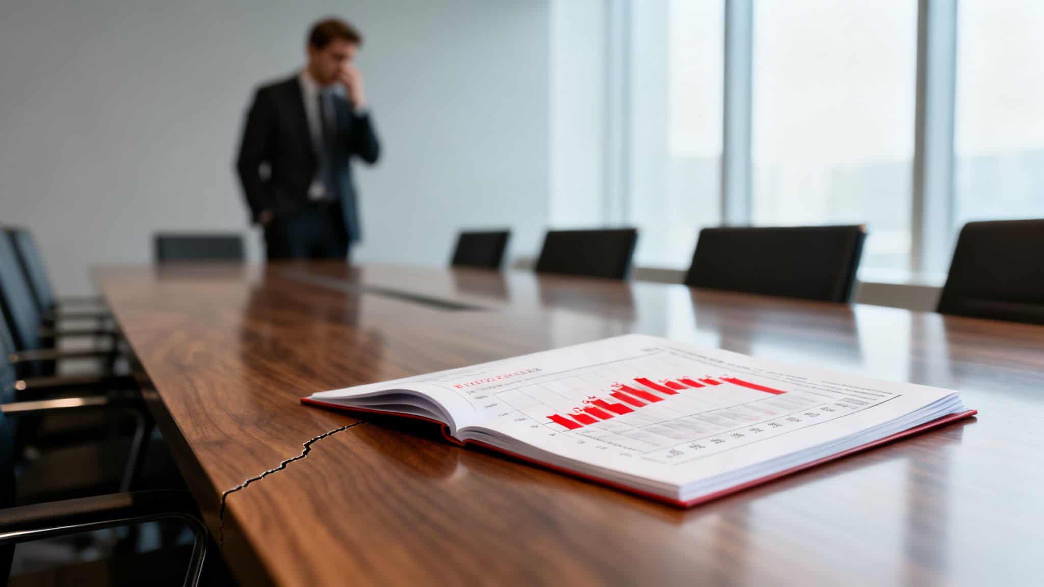 Business consultant analyzing data in a modern conference room.