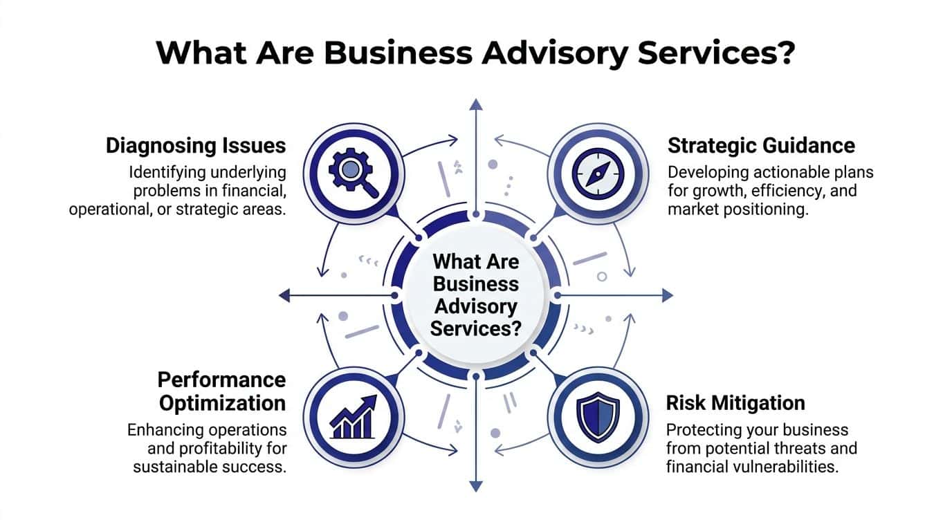 Business advisory services for strategic growth and risk management.