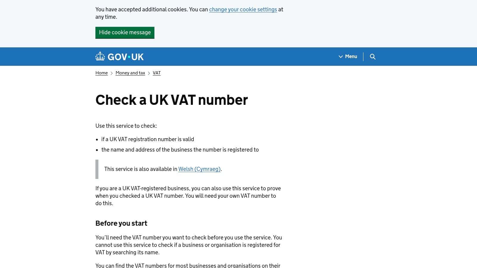 Screenshot from https://www.gov.uk/check-uk-vat-number
