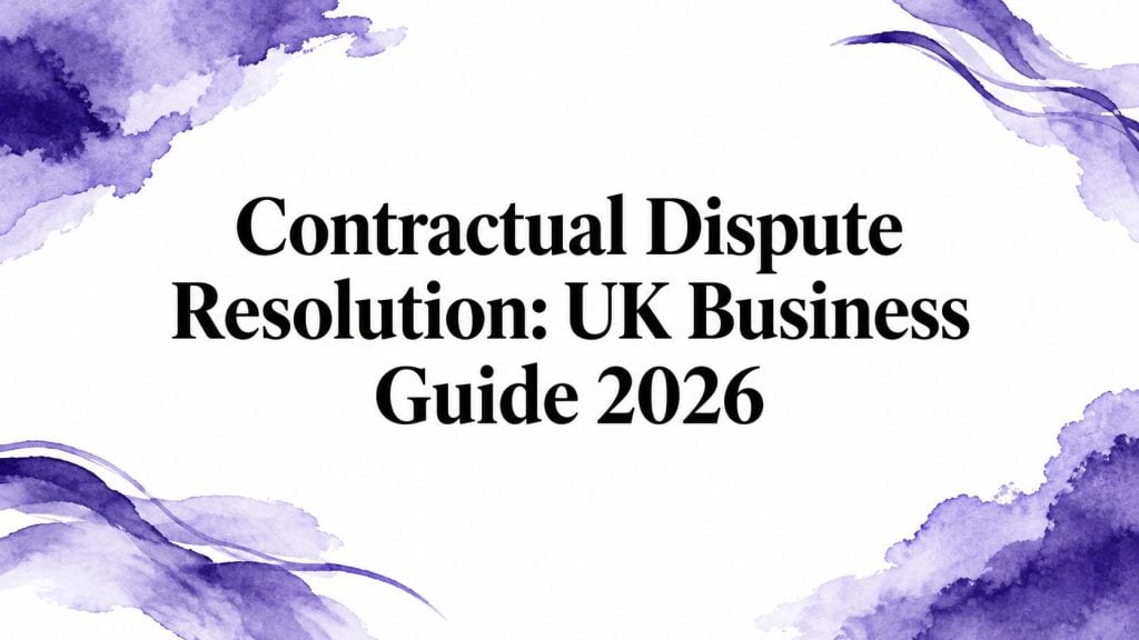 Contractual dispute resolution: UK business guide 2026