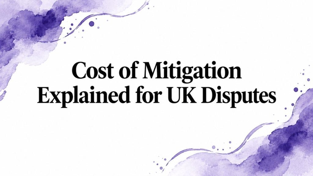 Cost of Mitigation Explained for UK Disputes — article cover
